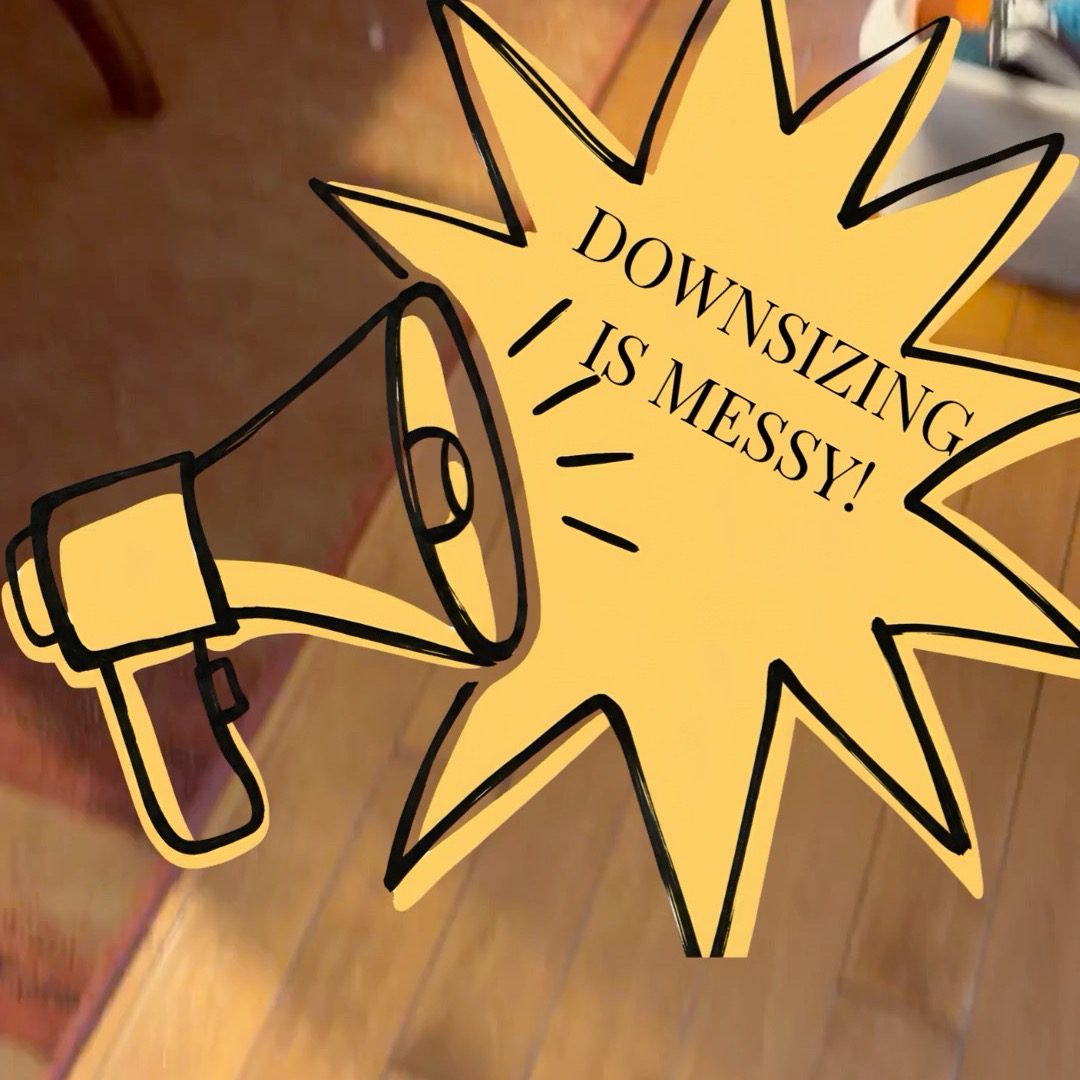 Downsizing isn't always picture perfect.
Before a room can come together, it usually gets a whole lot messier. 
That's normal.
One box at a time.
One room at a time.
One decision at a time.
❤️ Downsize Your Home with Heart.